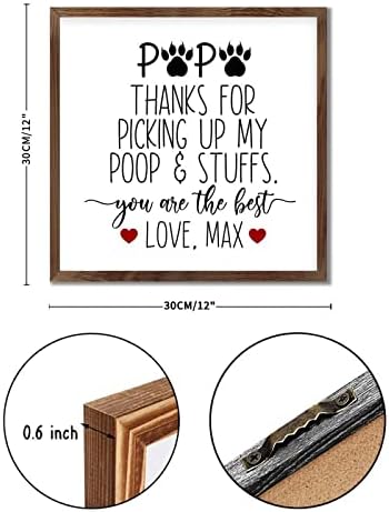 Papa Thanks for Picking Up My Poop Framed Wood Sign