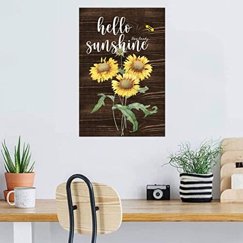 Hello Sunshine Sunflower Wall Art Sign for Dad