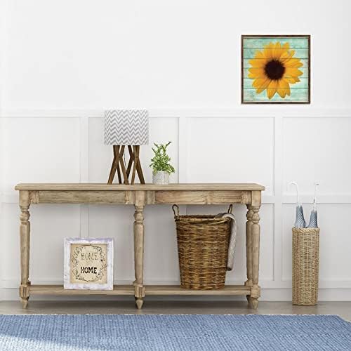 Rustic Sunflower Wood Grain Wall Sign 12 Inch 1
