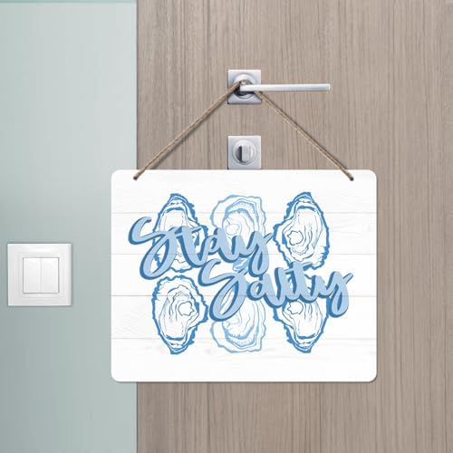 Udinaz Blue Coastal Beach Oyster Wall Hanging Sign