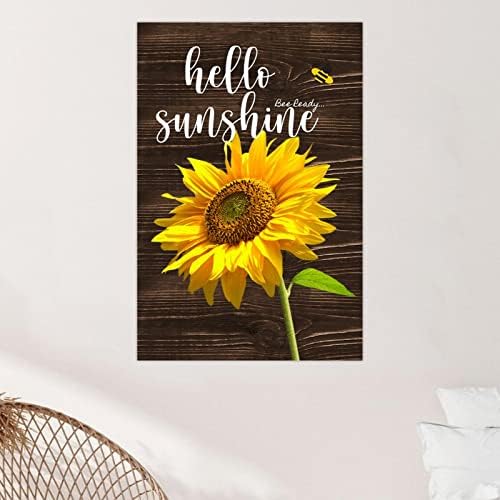 Hello Sunshine Sunflower Wall Art Decor Sign for Dad