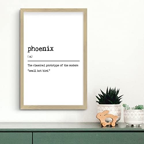 Phoenix Dictionary Definition Rustic Wall Hanging Sign 12x8in