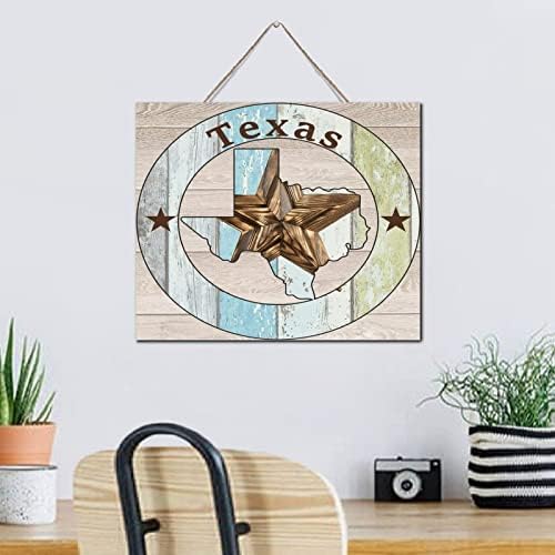 Autravelco Texas Lone Star Wood Wall Sign 10x12 Inch 1