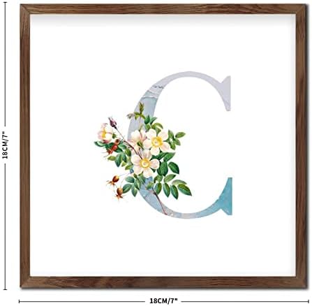 Funny Framed Wooden Sign Initial Letter C Monogram Wall Art