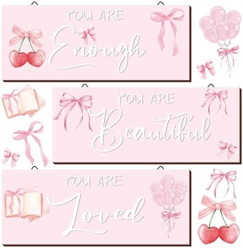 RattanView 3 Pcs Coquette Bow Wall Art Prints