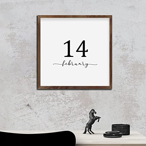 February 14 Wooden Wall Table Sign Room Decor