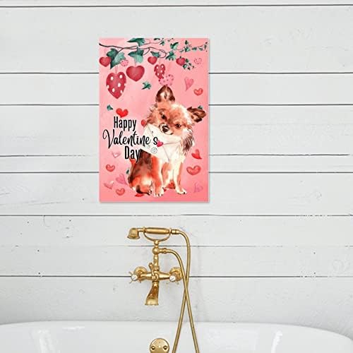 Happy Valentines Dogs Wooden Wall Sign 8x12in