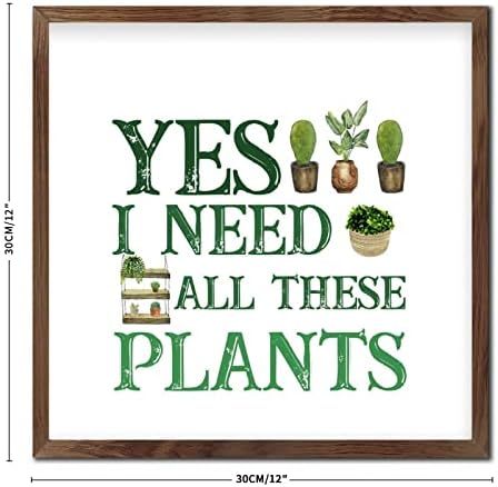 Inspirational Plant Lover Wall Art Sign 12x12in