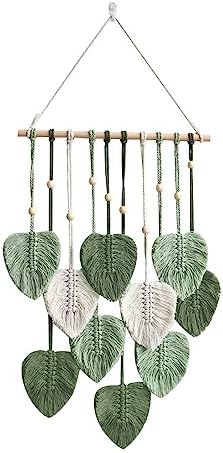 Macrame Leaf Wall Hanging Boho Wall Decor for Home