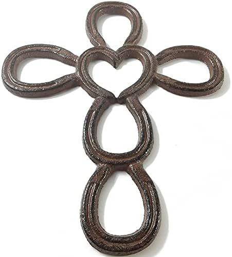 RONYOUNG Cast Iron Wall Cross Dark Brown