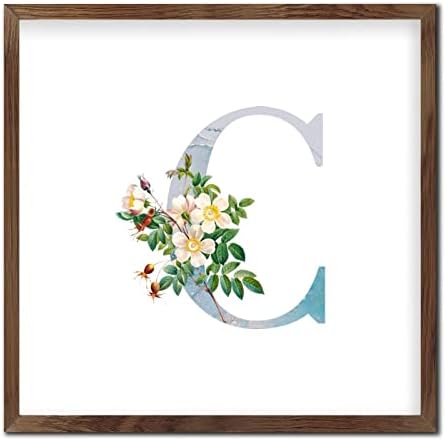 Funny Framed Wooden Sign Initial Letter C Monogram Wall Art