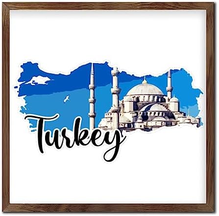 Rustic Framed Wooden Turkey Wall Decor Sign