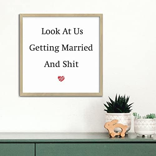 Valentines Day Couples Getting Married Wooden Wall Sign