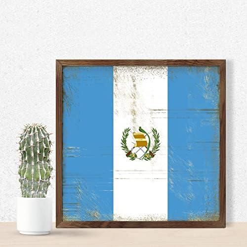 Guatemala Framed Wood Sign Wall Art 7x7in