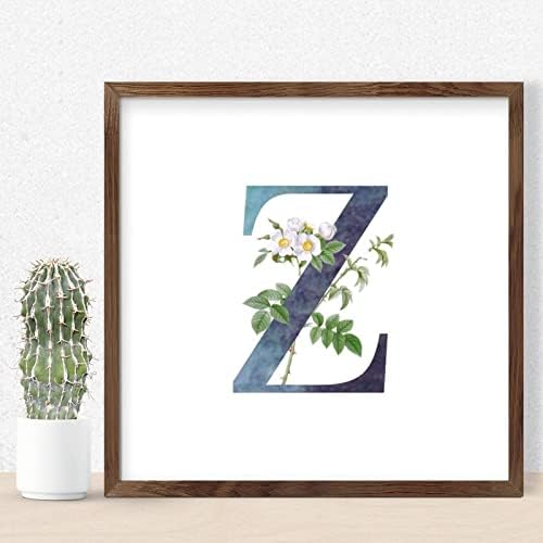 Rustic Wooden Wall Table Sign Initial Z Blue Green Monogram