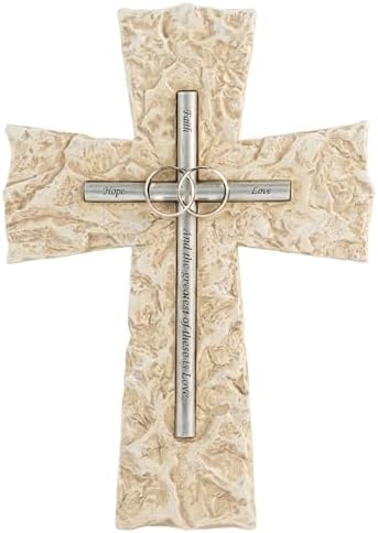 Grace4Joy 10 Inch Wedding Wall Cross Silver