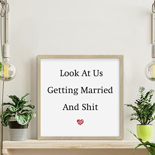 Valentines Day Couples Getting Married Wooden Wall Sign
