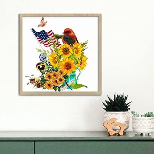 4th of July Patriotic Wall Decor Sign with Wood Frame