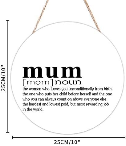Funny Noun Dictionary Definition of Mum Round Wood Sign