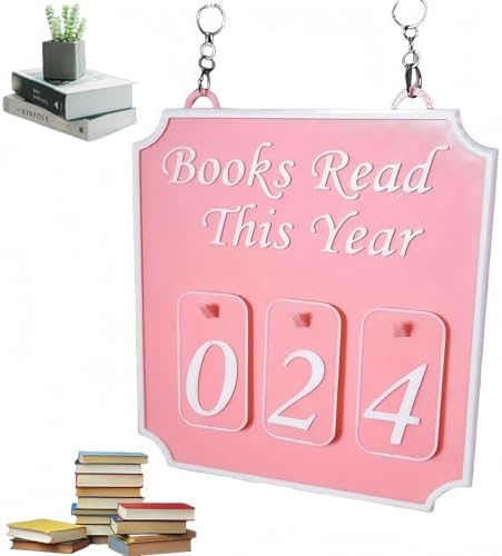 Hanging Bookshelf Counter Bookish Decor for Book Lovers Pink