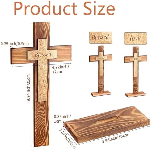 Wooden Standing Cross for Home and Church Decor