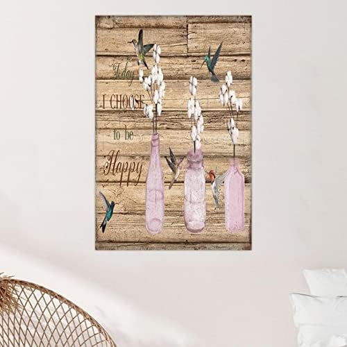 Today I Choose to Be Happy Wall Art Sign 12x18 Inch