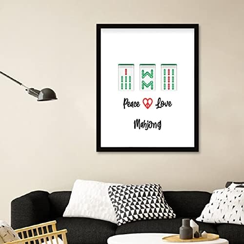Mahjong Tiles Wall Art Black Table Sign 16x20in Framed