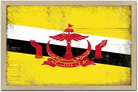 Personalized Framed Wooden Sign for Brunei Wall Decoration 8x12in