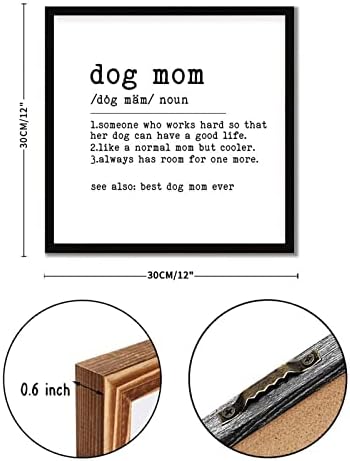 Funny Dog Mam Wood Framed Wall Sign 12x12