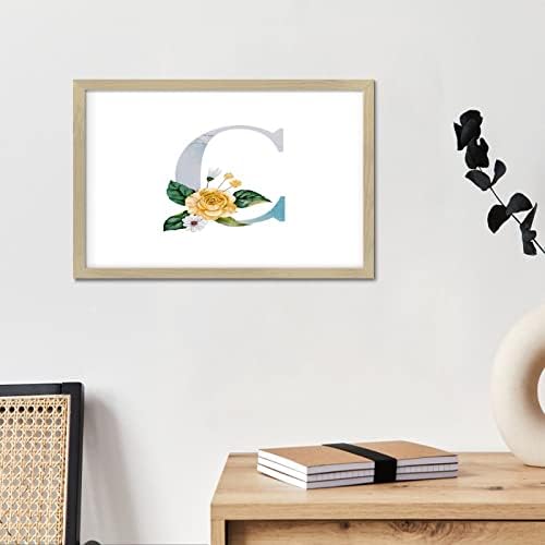 Blue Monogram Initial Letter C Framed Wall Art Sign 1