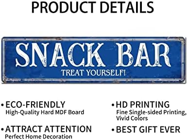 Madcolitote Rustic Snack Bar Wood Sign 6x24in