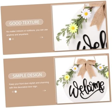 PRETYZOOM Sunflower Wall Hanging Ornament for Front Door Welcome Sign