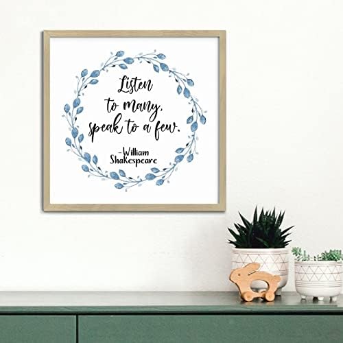 Wood Framed Motivational Quotes Sign 12x12in