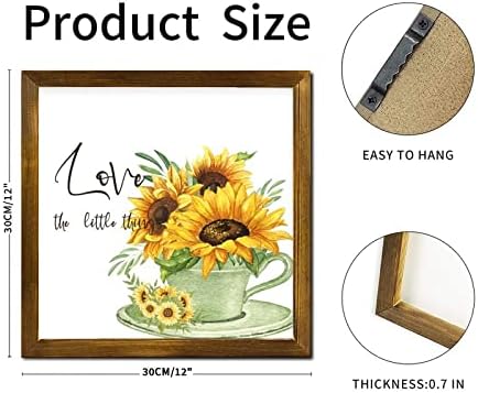 Love The Little Things Wood Framed Sign 12x12 Inch