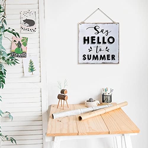 Summer Wooden Plaque with Encouragement Message 12x12 Inch Elegant Wall Art