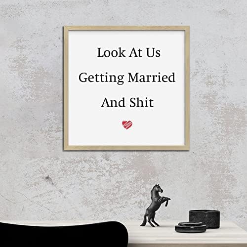 Valentines Day Couples Getting Married Wooden Wall Sign