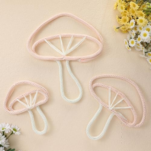 RattanView 3 Pcs Pink Mushroom Wall Decorations