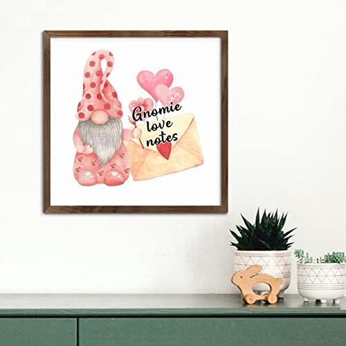 Valentines Day Gnomie Love Notes Framed Wooden Sign
