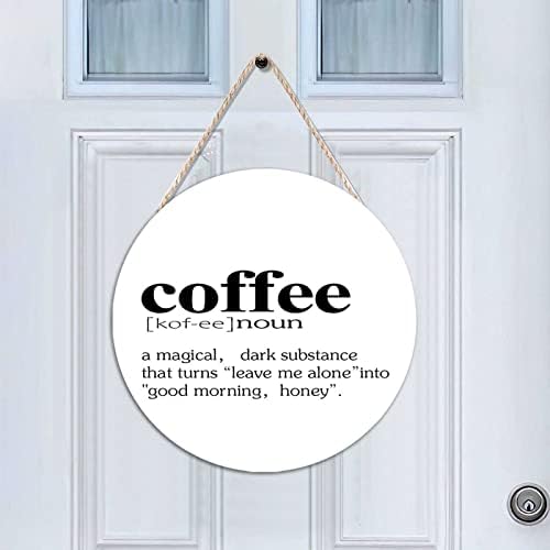 Ditooms Coffee Door Hanger Wall Decor Round Style Farmhouse