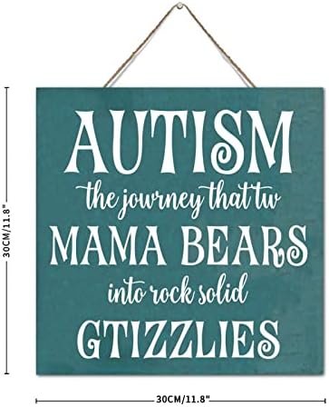Hanging Wall Sign for Autism Awareness 12x12 Inch
