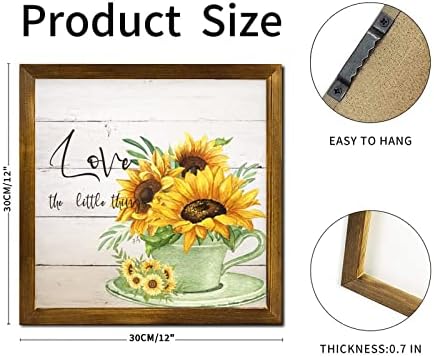 Love The Little Things Wooden Framed Sign 12x12 Inch