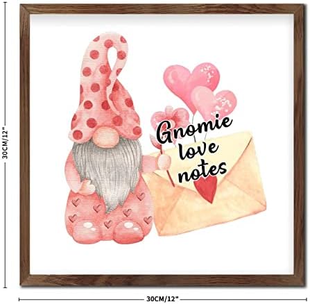 Valentines Day Gnomie Love Notes Framed Wooden Sign