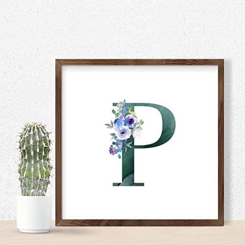 Personalized Wood Framed Monogram Sign with Peonies Design