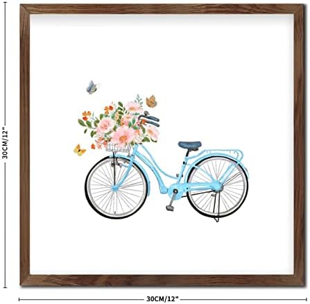 Bicycle Flower Wood Plaque Sign 12x12in Farmhouse Decor