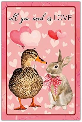 All You Need is Love Wood Plaque Duck Rabbit Valentine Wall Art