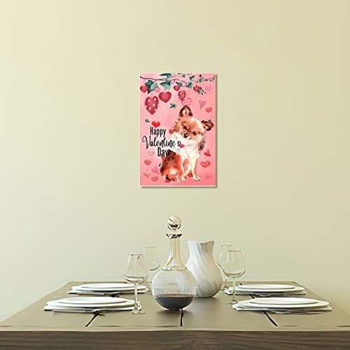 Happy Valentines Dogs Wooden Wall Sign 8x12in
