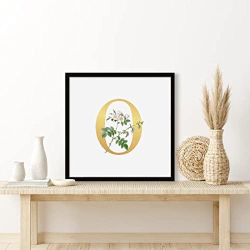 Farmhouse Rustic Wood Frame Sign With Gold Initial
