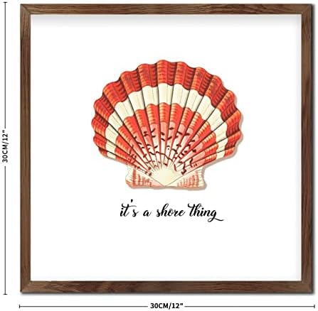 Its A Shore Thing Sea Snail Wood Sign Framed 12x12in