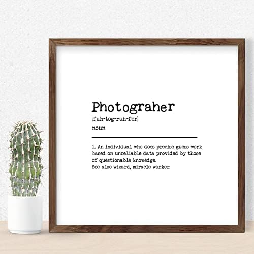 Photographer Noun Definition Wall Decor Sign 12x12in Wood Framed