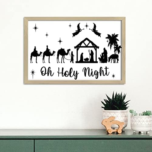 Inspirational Wall Decor Sign Oh Holy Night 8x12in